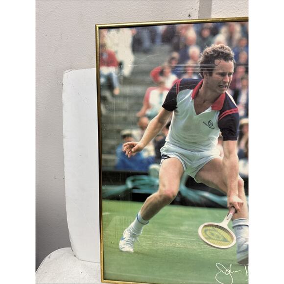 John McEnroe Signed Picture In Frame 16x22 main image 9